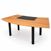 Chefschreibtisch Walnuss 220 cm mit Lederauflage gebraucht - Reoffice