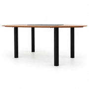 Chefschreibtisch Walnuss 220 cm mit Lederauflage gebraucht - Reoffice