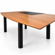 Chefschreibtisch Walnuss 220 cm mit Lederauflage gebraucht - Reoffice