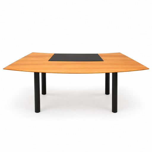 Chefschreibtisch Walnuss 220 cm mit Lederauflage gebraucht