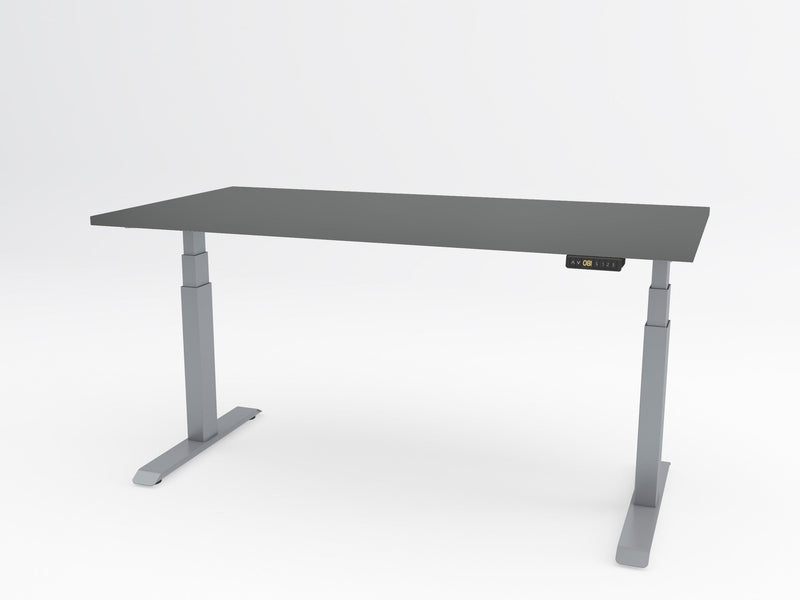 Yellow Dot Move – Platte Achatgrau 2171 PE, Gestell Aluminium RAL 9006