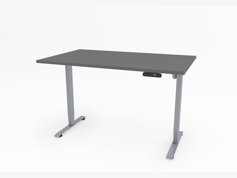 Yellow Dot Start – Platte Achatgrau 2171 PE, Gestell Aluminium RAL 9006