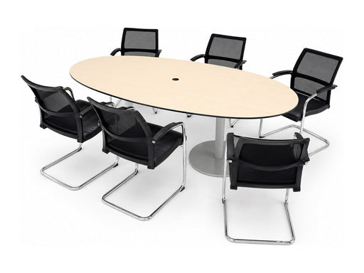 Konferenztisch-Set Sedus – oval in Ahorn mit 6 Freischwingern