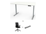 Yellow Dot Arbeitsplatz Set – Platte Topweiss 0112 FH, Gestell Aluminium RAL 9006