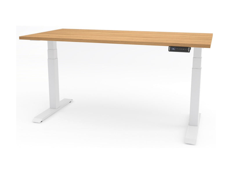 Yellow Dot Complete Desk Set (Joy) – Platte Obirbuche Geplankt 0157 NA, Gestell Weiss