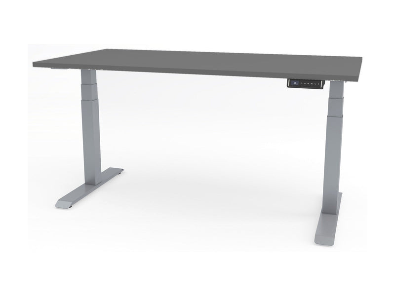 Yellow Dot Complete Desk Set (Joy) – Platte Achatgrau 2171 PE, Gestell Silber