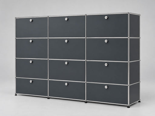 USM Haller Highboard 12 Klappen – Anthrazit – 227 cm – Original gebraucht