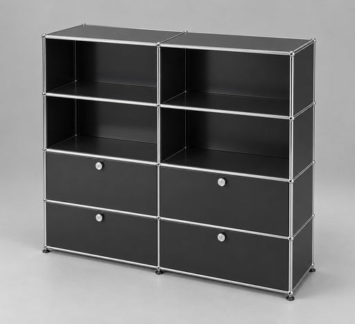 USM Haller Highboard 4 Klappen 4 Fächer – Schwarz – 152 cm – Original gebraucht
