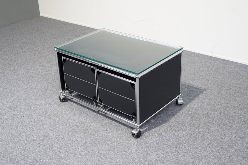 USM Haller Lowboard 2 Schubladen Schwarz - Reoffice