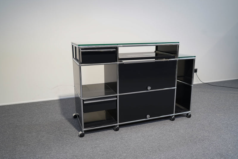 USM Haller Sideboard 4 Schubladen Schwarz - Reoffice