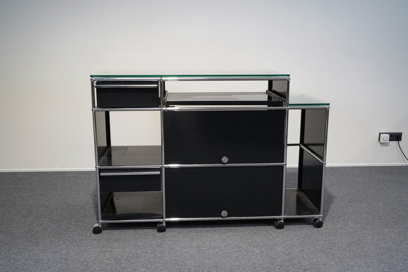 USM Haller Sideboard 4 Schubladen Schwarz - Reoffice