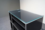 USM Haller Sideboard mit Glasplatte Schwarz - Reoffice