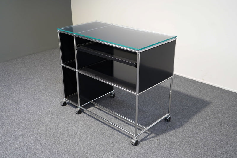 USM Haller Sideboard mit Glasplatte Schwarz - Reoffice