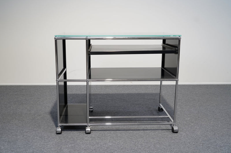 USM Haller Sideboard mit Glasplatte Schwarz - Reoffice