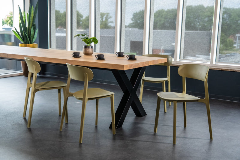 Yellow Dot Pura Kantinenstuhl – Beige Tischgruppe