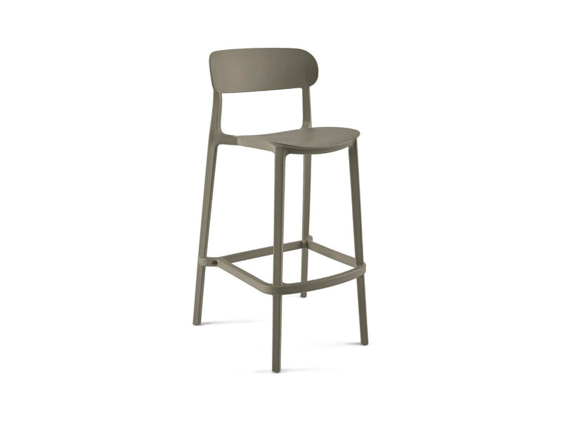 Yellow Dot Pura Barhocker Mild Grey – Dreiviertelansicht