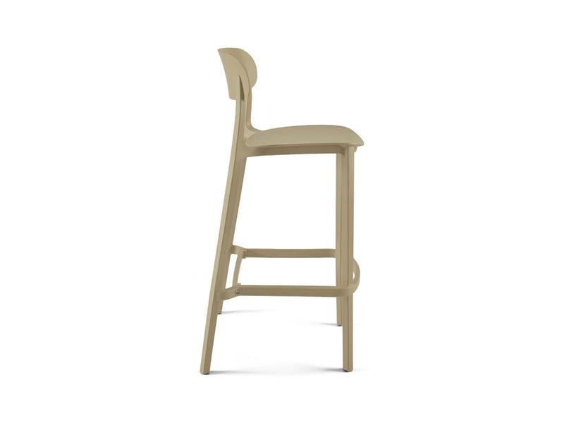 Yellow Dot Pura Barhocker Beige – Seitenansicht
