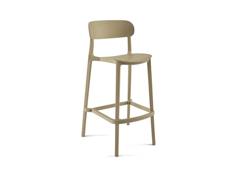 Yellow Dot Pura Barhocker Beige – Dreiviertelansicht