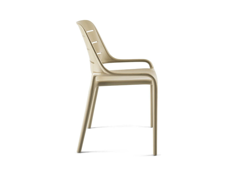 Yellow Dot Shade Kantinenstuhl Beige – Seitenansicht