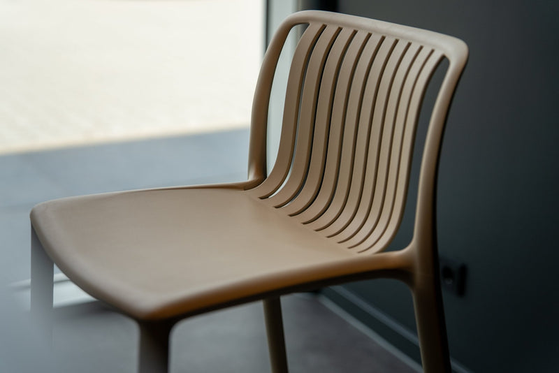 Yellow Dot Stripe Barhocker – Beige Detail