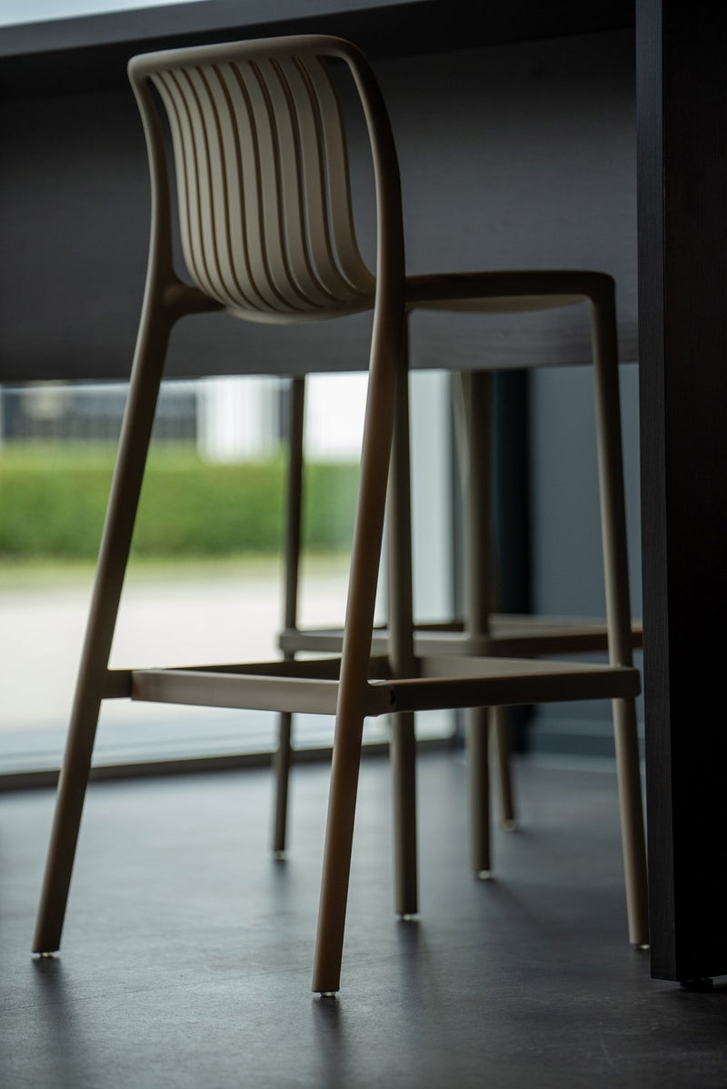 Yellow Dot Stripe Barhocker – Beige