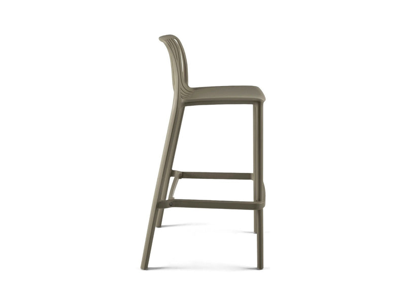 Yellow Dot Stripe Barhocker Mild Grey – Seitenansicht