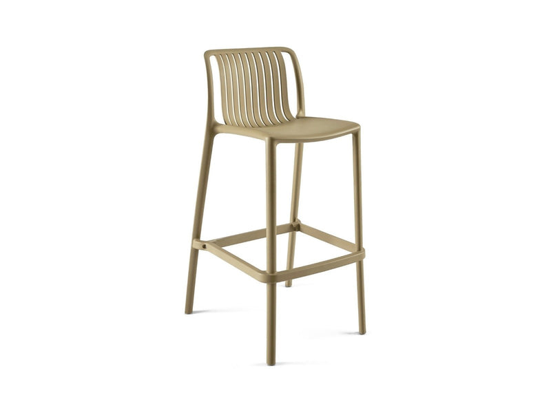 Yellow Dot Stripe Barhocker Beige – Dreiviertelansicht