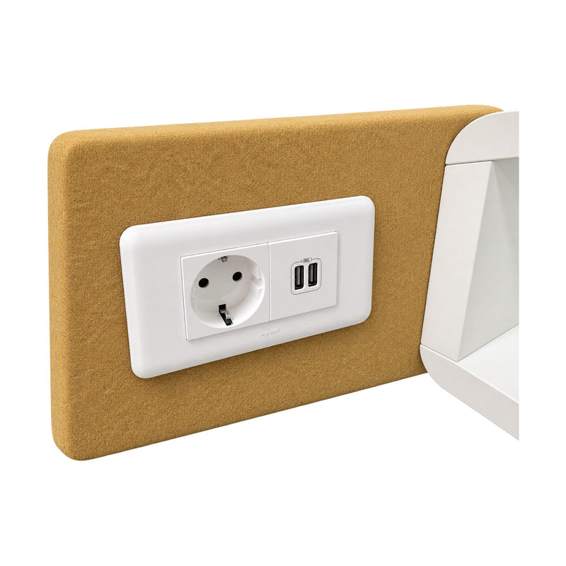 Telefonbox Hush – Steckdose mit zwei USB-Anschlüssen