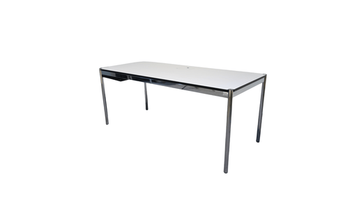 USM Haller „Work“ Tisch in Lichtgrau mit Chromgestell - Reoffice