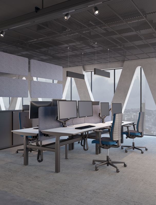 Elektrisch höhenverstellbarer Doppelschreibtisch eModel 2.0 Workbench