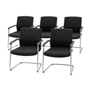 Wilkhahn Freischwinger schwarz 5er-Paket – Ansicht schräg von links