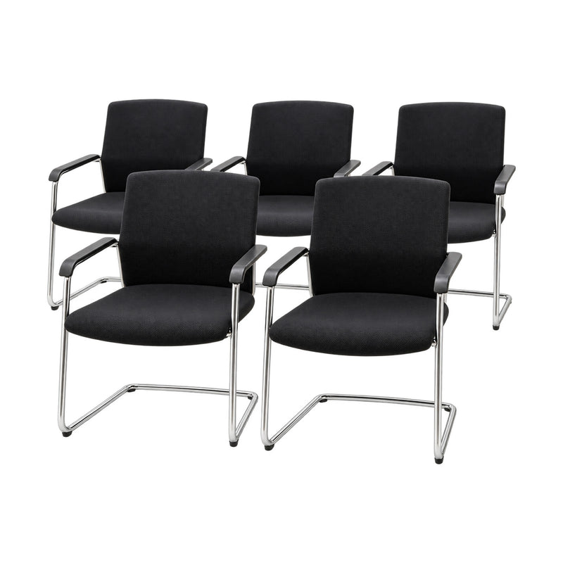 Wilkhahn Freischwinger schwarz 5er-Paket – Ansicht schräg von links