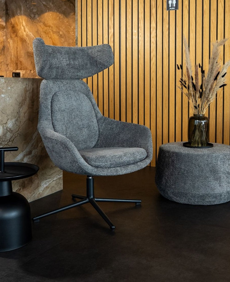 Yellow Dot Calyon High Loungesessel mit hoher Lehne in Grau