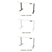 Light – die drei Gestellfarben Schwarz RAL 9005, Weiß RAL 9016 und Aluminium RAL 9006 im Vergleich