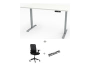 Yellow Dot Arbeitsplatz Set – Platte Topweiss 0112 FH, Gestell Aluminium RAL 9006