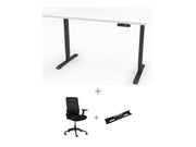 Yellow Dot Arbeitsplatz Set – Platte Topweiss 0112 FH, Gestell Schwarz RAL 9005