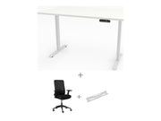 Yellow Dot Arbeitsplatz Set – Platte Topweiss 0112 FH, Gestell Weiß RAL 9016