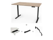 Yellow Dot Schreibtisch Set komplett – Platte Vicenza Eiche H3157 ST12, Gestell Schwarz RAL 9005