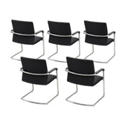Wilkhahn Freischwinger schwarz 5er-Paket – Rückansicht mit Freischwinger-Gestell