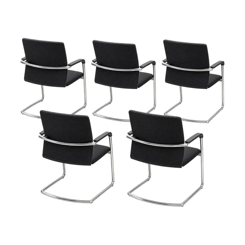 Wilkhahn Freischwinger schwarz 5er-Paket – Rückansicht mit Freischwinger-Gestell